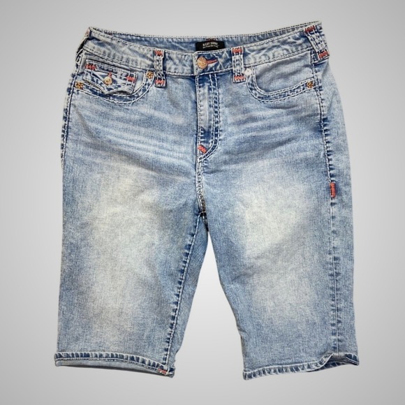 True Religion Other - True Religion Riley Bermuda Shorts Mens 33 Light Blue Excellent Contrast Stitch